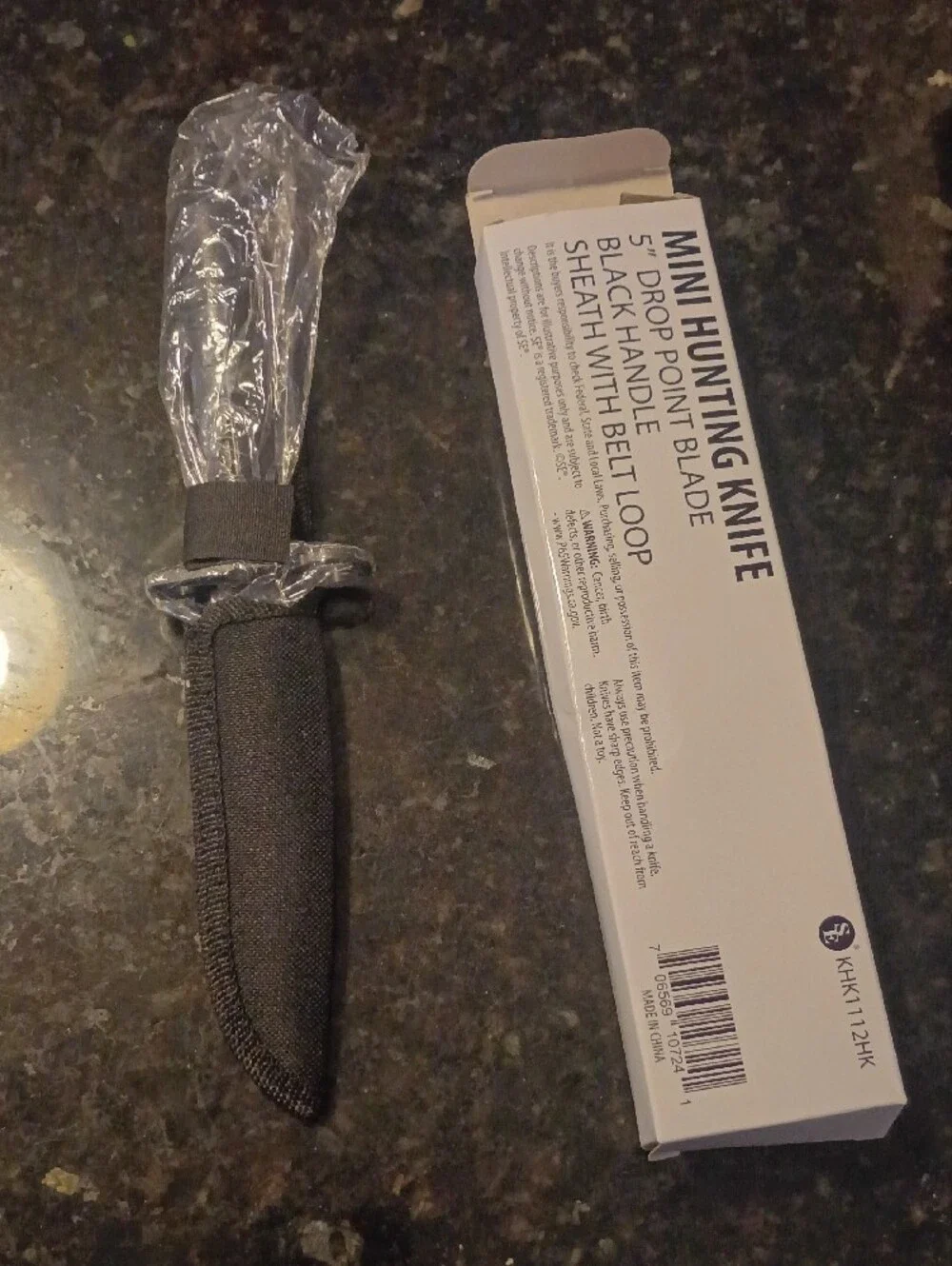 Mini Hunting Knife - Black Handle